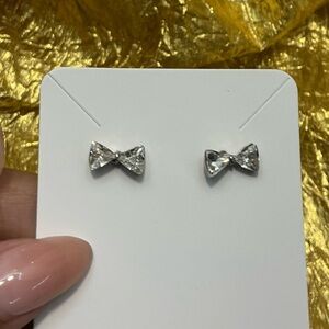 Sparkling Bow Stud Earrings – Dainty & Chic